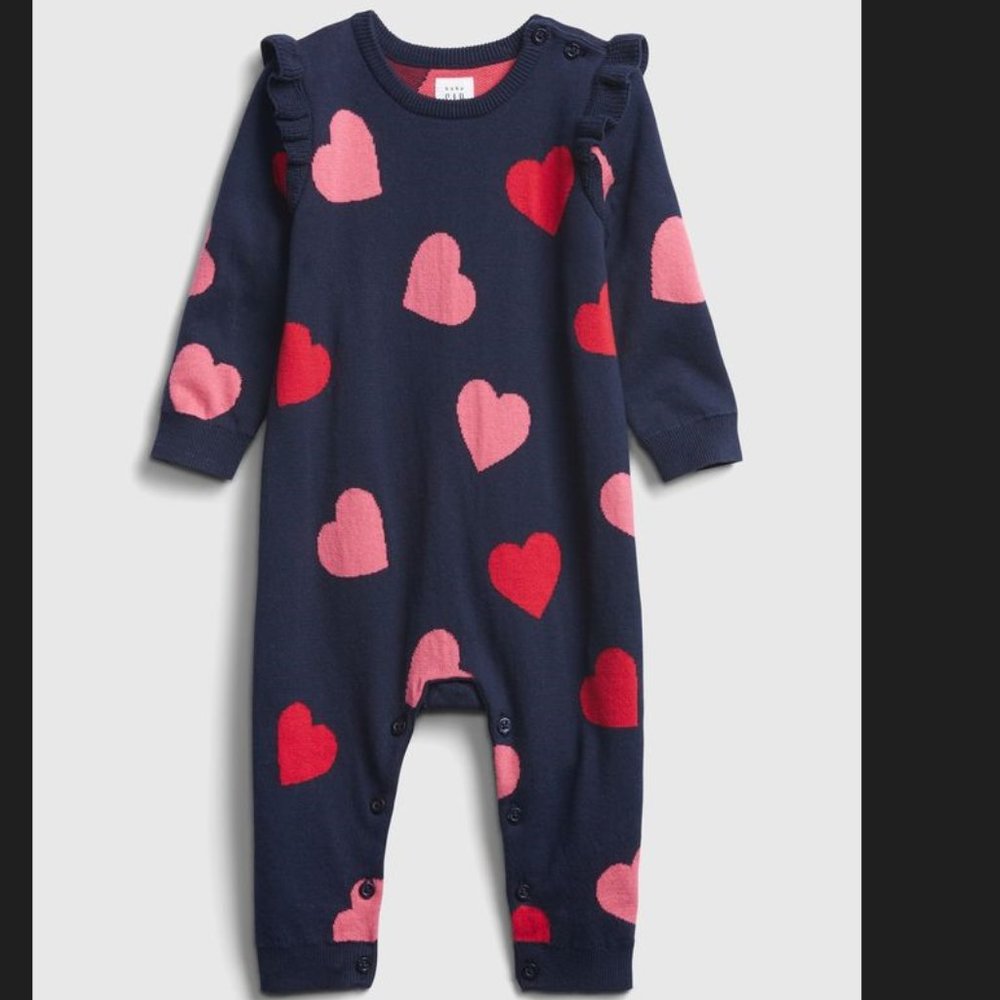 Valentines Hearts Baby Overall Gap